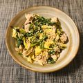 まーちゃろう's cooksnap of when they made 春菊と豚肉の炒め物.