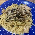 kaebun☆'s cooksnap of when they made 鶏胸肉とキノコと塩昆布の無限和風パスタ.