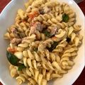 caruga's cooksnap of when they made お店の味♡鯖缶とトマトのオイルパスタ.