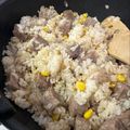 あさみん's cooksnap of when they made リメイク！サイコロステーキガーリック炒飯.