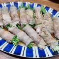 ＊＊まゆゆ＊＊'s cooksnap of when they made 簡単！水菜の豚バラ巻きレンジ蒸し.