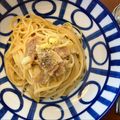 uerige's cooksnap of when they made イタリア人の夫が作る♪カルボナーラ.