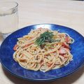 まる゜'s cooksnap of when they made 大葉とフレッシュトマトの和風パスタ.