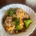 クックYZUFSD☆'s cooksnap of when they made 豚ロースとブロッコリーの卵炒め.
