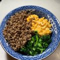 ♪ゆかたん♡'s cooksnap of when they made 簡単♡そぼろ3色丼.