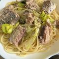 chocoraママ's cooksnap of when they made 白だしで出来る！キャベツのサバ缶パスタ.
