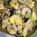cyobindish's cooksnap of when they made 椎茸ときくらげと海老の炒め物.