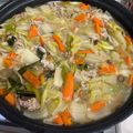 ママメイン！時々子供's cooksnap of when they made 簡単絶品★キャベツと豚肉のポカポカ味噌鍋.