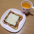 ﾋﾟﾛﾐ♡'s cooksnap of when they made 海苔の佃煮のチーズトースト(○´艸｀).
