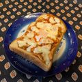 龍青空ママ's cooksnap of when they made 目玉焼きのせキムチーズトースト.