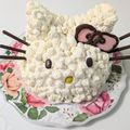 クックA1MFHQ☆'s cooksnap of when they made ボールでキティちゃんの立体キャラケーキ.