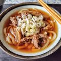在宅勤務のおじさん's cooksnap of when they made 牛丼をリメイク！肉うどん♪.