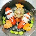 べびのママ♥'s cooksnap of when they made 簡単 キャラ弁 おかず サンタウィンナー.