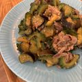 クックLMKDY8☆'s cooksnap of when they made ナスとゴーヤの味噌炒め.
