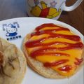 ponnko's cooksnap of when they made スライスチーズ★ケチャップ・トースト.