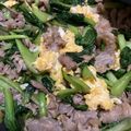 ﾌﾞﾚﾝﾀﾞ's cooksnap of when they made 焼肉のタレで簡単！豚こまと小松菜の卵炒め.