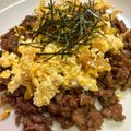 さんちゃん（╹◡╹）'s cooksnap of when they made 豚ひき肉のゴロゴロそぼろとふんわり卵丼.