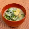島子☆'s cooksnap of when they made ゴーヤと油揚げのお味噌汁.