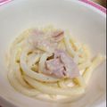 田中's cooksnap of when they made カルボナーラうどん.