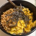 犬飼ってる's cooksnap of when they made 決めてはご飯♡ふわとろ玉子と納豆の二色丼.