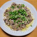 クックY08S17☆'s cooksnap of when they made ✿生姜風味♡ひき肉としめじの和風パスタ✿.