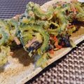 ひっこ's cooksnap of when they made 海苔と紅生姜入りゴーヤの天ぷら.