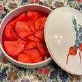 クレイプメートル's cooksnap of when they made 赤い大根で簡単漬物.