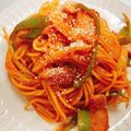 あんまかろん☆'s cooksnap of when they made 懐かしい★喫茶店の本格ナポリタン.