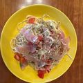 しましましまんちゅ's cooksnap of when they made 簡単♡トマトと生ハムの冷製パスタ.