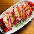 kinniko's cooksnap of when they made ビアソーセージでマヨ卵を包みました♡.