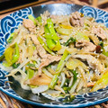 料理男子部's cooksnap of when they made 簡単♡もやし長ねぎ舞茸炒め.