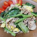 クックHBQ370☆'s cooksnap of when they made 豚バラ・小松菜・卵だけ！ シンプル塩炒め.
