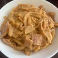 ママメイン！時々子供's cooksnap of when they made ハマる*キムチとベーコンのクリームパスタ.