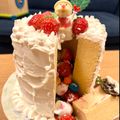 るもさん's cooksnap of when they made 無印の特大バウムで♡サプライズケーキ.