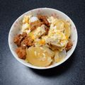 クック3N0VKO☆'s cooksnap of when they made 唐揚げリメイク♪『唐揚げで親子丼』.
