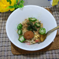 mamaRD's cooksnap of when they made 最強の納豆とオクラのねばねば炒飯.