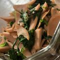 MULA's cooksnap of when they made 春菊とソーセージの炒め物.