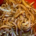 kei☆1121's cooksnap of when they made 鶏皮のピリ辛コチュジャン和え✿.