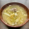 mtatsue's cooksnap of when they made 【農家の無骨メシ】鯖缶キャベツ味噌汁.