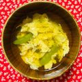 チェックのミニくま's cooksnap of when they made えんどう豆と卵のお吸い物。.