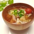 とのチャマ's cooksnap of when they made 簡単♡ミニトマトとウインナーの味噌汁♡.