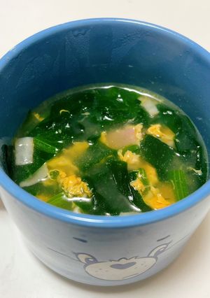 ほうれん草とベーコンの卵スープ♡-レシピのメイン写真