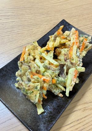椎茸とにんじんのかき揚げ(あおさ入り)-レシピのメイン写真