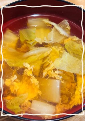 だしの素で簡単！白菜と卵のお吸い物-レシピのメイン写真