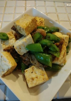 スナップエンドウとお肉炒め-レシピのメイン写真