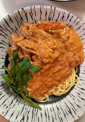 渡り蟹トマトクリームパスタ-レシピのメイン写真