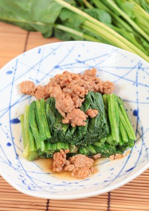 ほうれん草のマーボーそぼろがけ-レシピのメイン写真