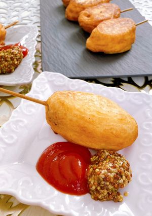 罪悪感ゼロ♪豆腐と米粉のアメリカンドッグ-レシピのメイン写真