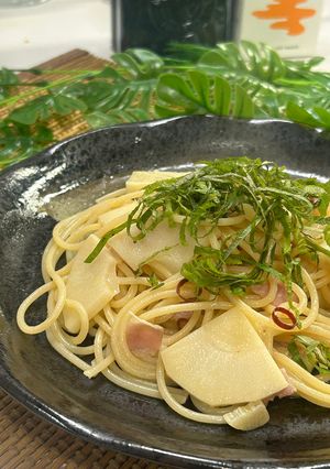 筍とベーコンの醤油ペペロンチーノ-レシピのメイン写真