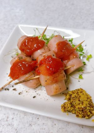 あと一品に♪魚肉ソーセージのベーコン巻き-レシピのメイン写真